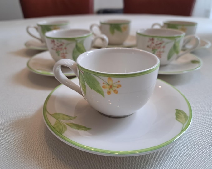 Villeroy & Boch Green Garland mocha/espresso set (6 pers.), mocha/espresso cup with saucer