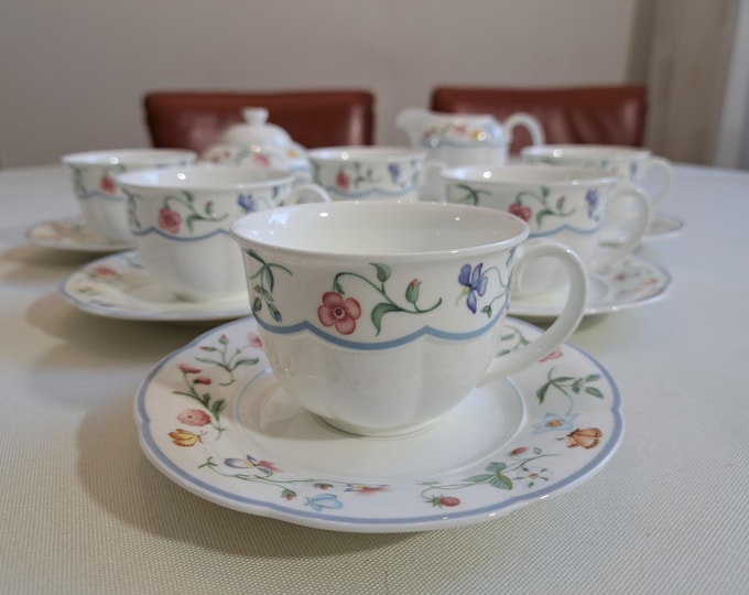 Villeroy & Boch Mariposa coffee/tea set (6 persons) sugar bowl, cream jug, cup and saucer