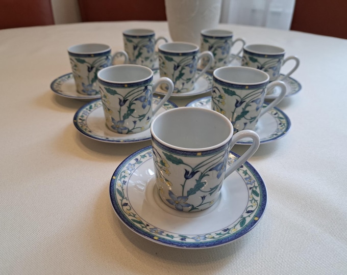 Limoges mocha/espresso tableware (8 persons) Médard de Noblat series Isabella, demitasse, mocha cup, espresso cup