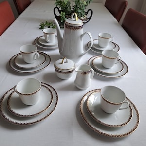 Jaeger & Co Bavaria porcelain cobalt coffee set (6 persons)