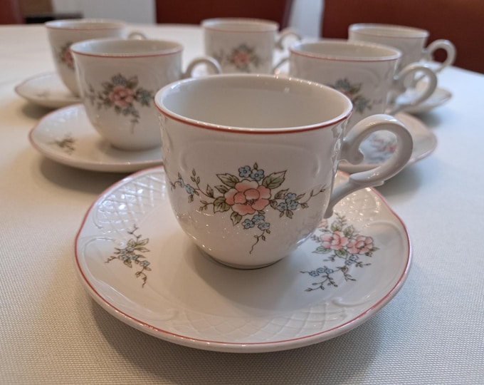 Villeroy & Boch Rosette coffee set (6 pers.), coffee cup with saucer