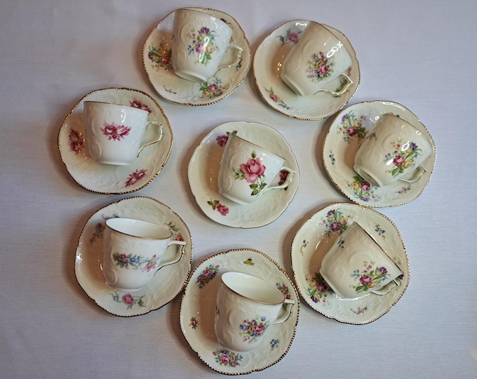 Rosenthal Bavaria Sanssouci "Mismatch" assortment tea/coffee set (8 pers.), cup and saucer