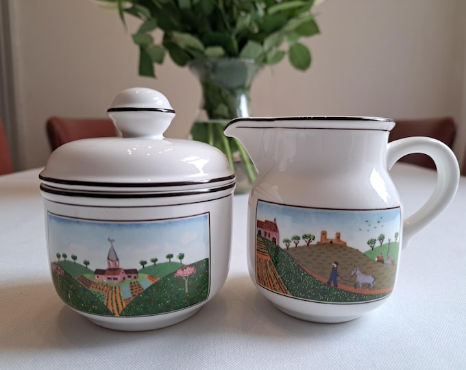 Villeroy & Boch Naif coffee/tea service parts, cream set, sugar bowl and cream jug