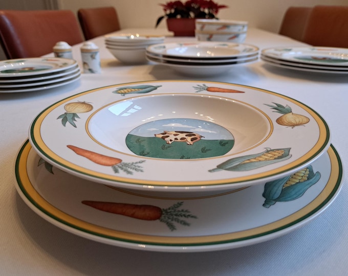 Villeroy & Boch A La Ferme Les Animaux en Au Jardin individual plates, dinner plates, pasta/soup plates, breakfast plates, salad plates
