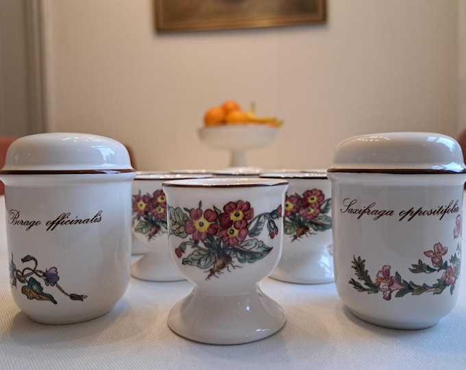 Villeroy & Boch Botanica breakfast set, egg cups with foot, salt and pepper shakers