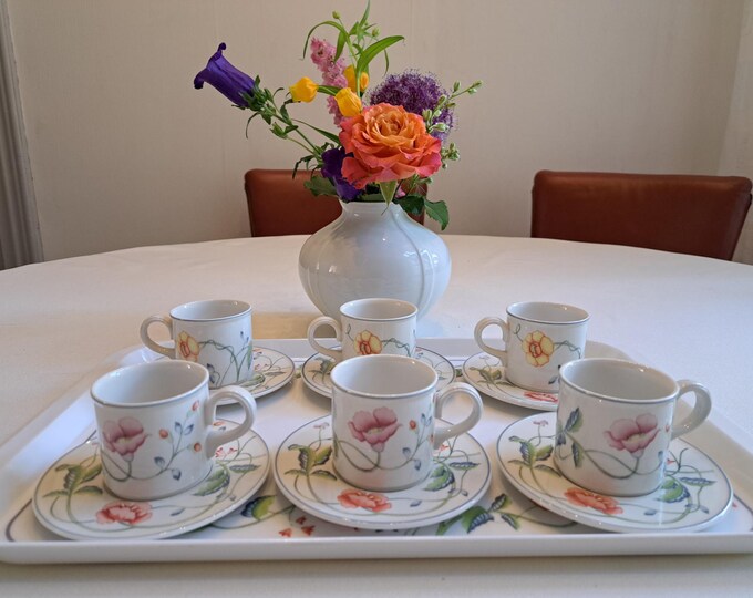 Villeroy & Boch Albertina espresso/mocha service (6 pers.), espresso cup, mocha cup, saucer, tray