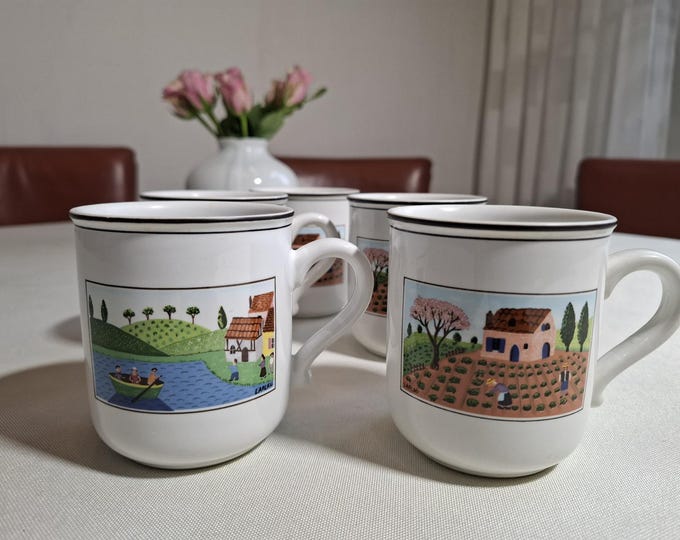 Villeroy & Boch Naif individual cups, teacup, saucer, coffee cup, espresso cup, mug