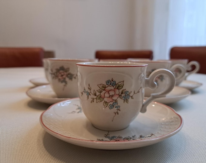 Villeroy & Boch Rosette mocha/espresso set (8 pers.), espresso cup, mocha cup, saucer