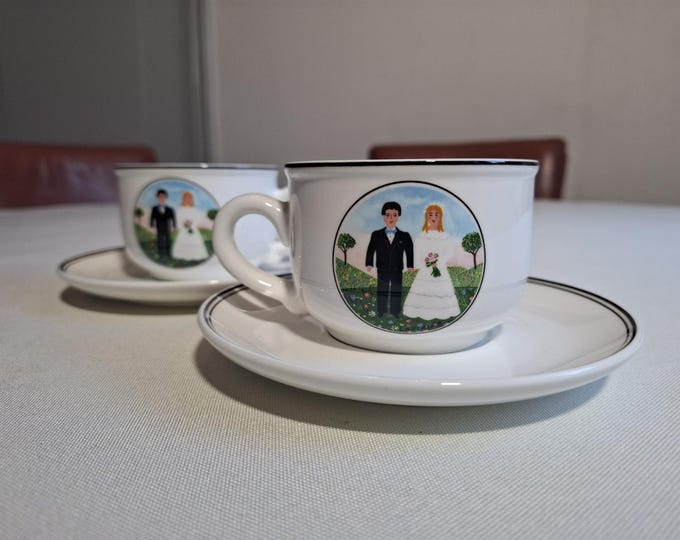 Villeroy & Boch Naif Wedding tea set (2 persons), large cup with saucer