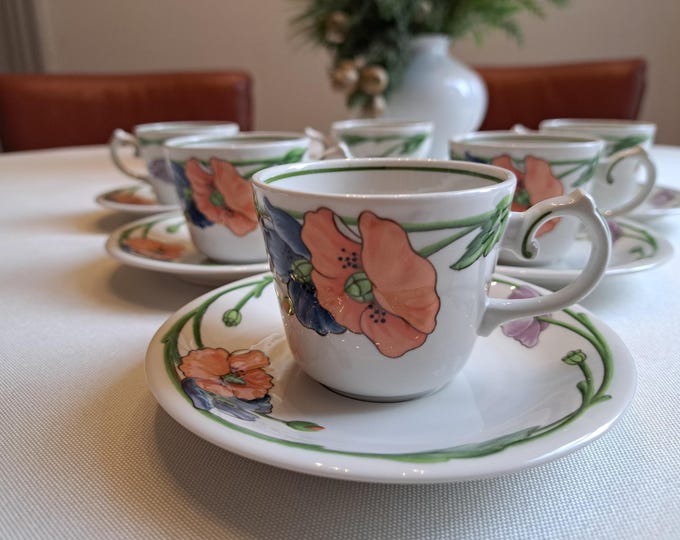 Villeroy & Boch Amapola mocha/espresso set (6 pers.), espresso cup and saucer