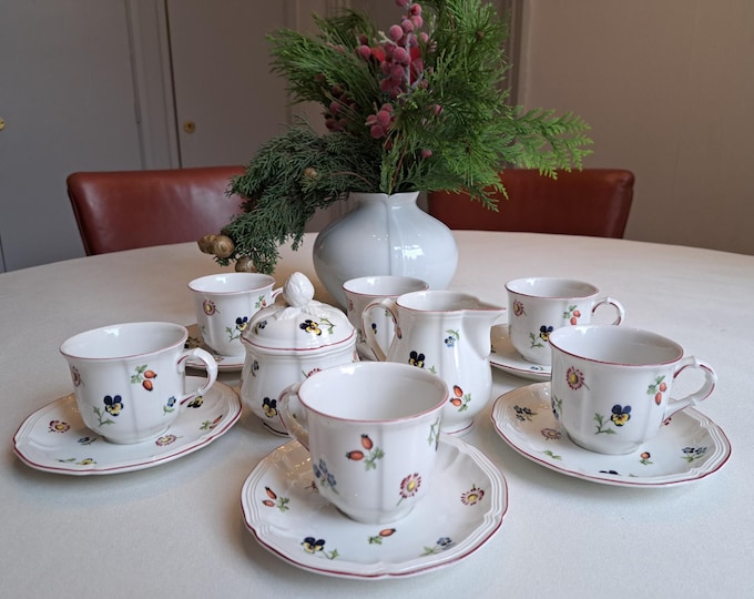 Villeroy & Boch Petit Fleur coffee/tea set (6 pers.) tea cup, coffee cup, saucer, cream set