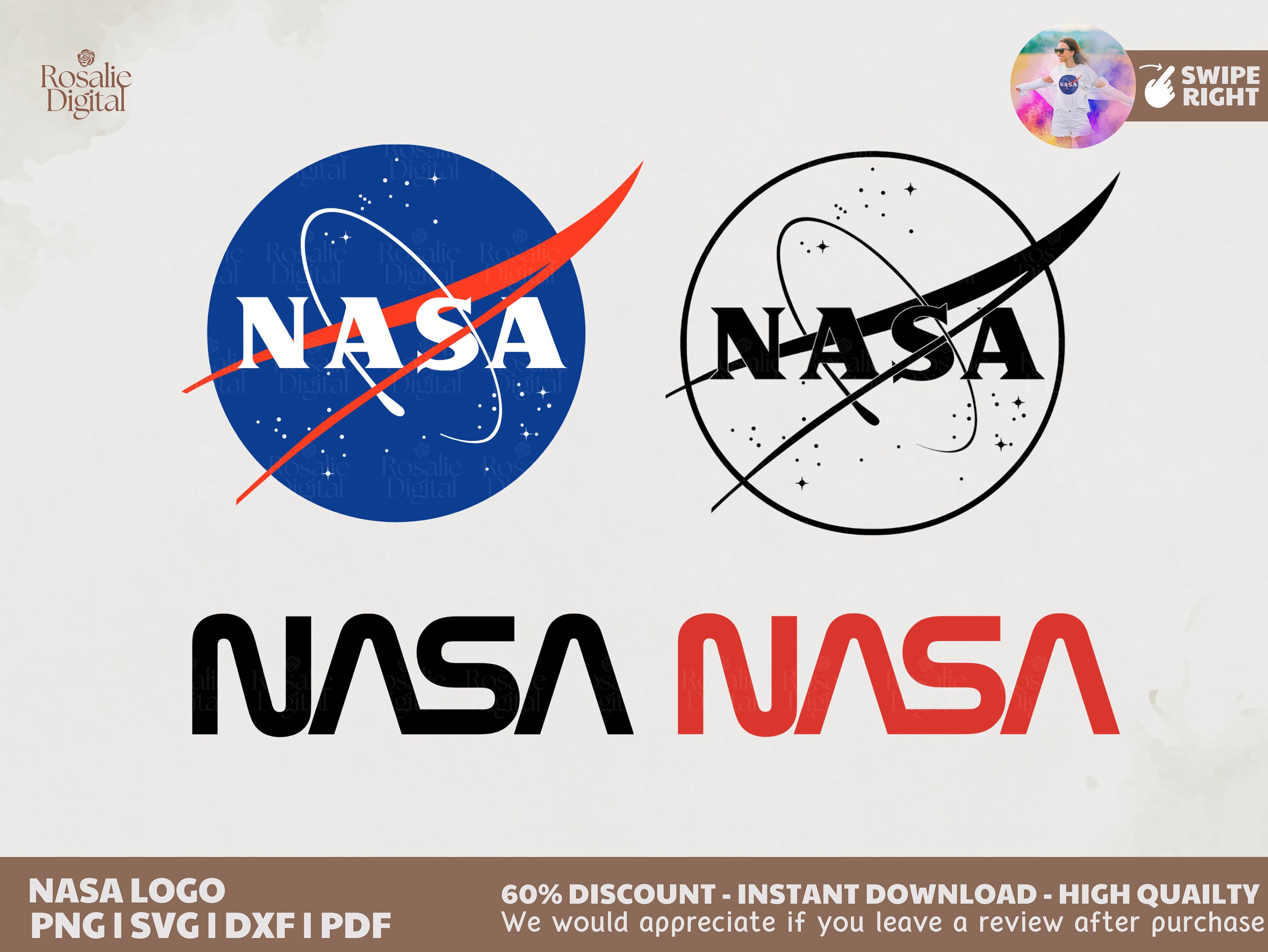 NASA Svg Nasa Logo Svg NASA Circle Logo 3 Color Layered SVG Etsy Canada