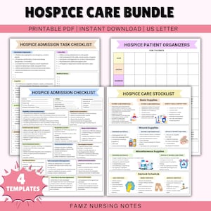 Hospice Care Bundle | Hospice Nurse Care | Nurse Assessment Checklist | PDF