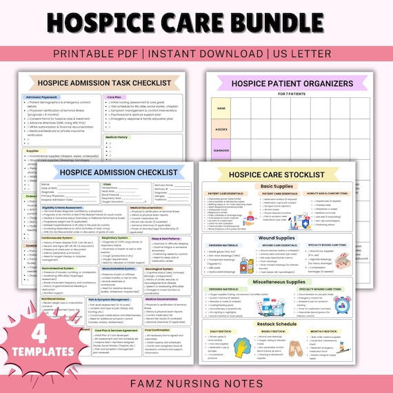 Hospice Care Bundle | Hospice Nurse Care | Nurse Assessment Checklist | PDF