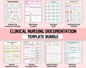 Nursing Clinical Documentation Template Bundle | SOAP + SBAR + MAR + Care Plan | Printable Pdf