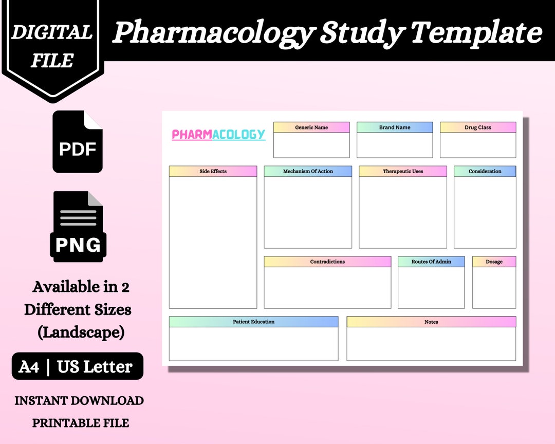 Pharmacology Template Pharmacology Drug Card Template Nursing Notes Pharmacology Template Pharmacology Drug Card Template Nursing Notes