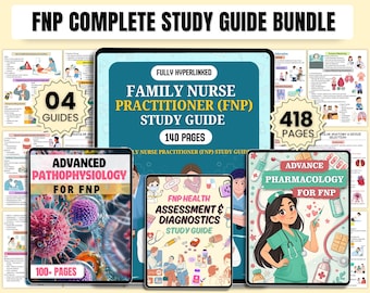 FNP Complete Study Guide Bundle | FNP Pathophysiology & Pharmacology | Nursing Assessment | Head to Toe | PDF