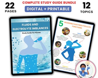 Electrolyte Imbalances Complete Study Guide 20 Pages | Nursing Notes | Nursing Student | Nursing School Study Guide | Digital Download | PDF
