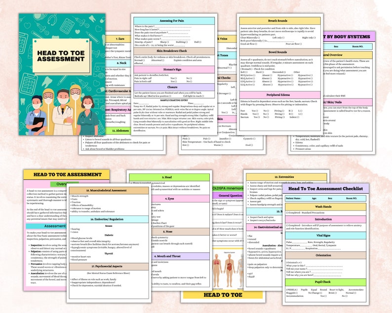 Head-to-toe-assessment Template Nursing Study Guide Nursing Notes ...