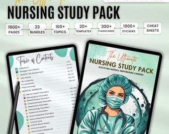 The Ultimate Nursing Study Pack | Nursing School Bundle | Nursing Notes | Nursing Study Guide | Med Surg Notes | Pathophysiology Nursing