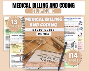 Medical Billing Coding Study Guide, ICD-10 CPT HCPCS Training, Coding Certification Notes