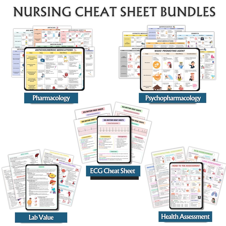 Advance Nursing School Notes Mega Bundle Vol 1 & 2 With Flashcards ...
