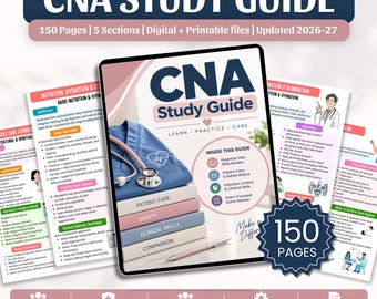 CNA Study Guide | Certified Nursing Assistant Notes | NNAAP Exam Prep | Nursing Student