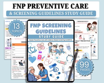 FNP Screening Guidelines Study Guide, Preventive Care Notes, USPSTF Exam Prep, Clinical Guidelines | PDF