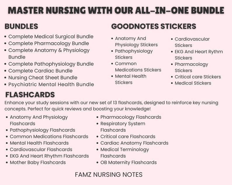 Mega Nursing School Bundle | Nursing Study Guide | Nursing Students ...