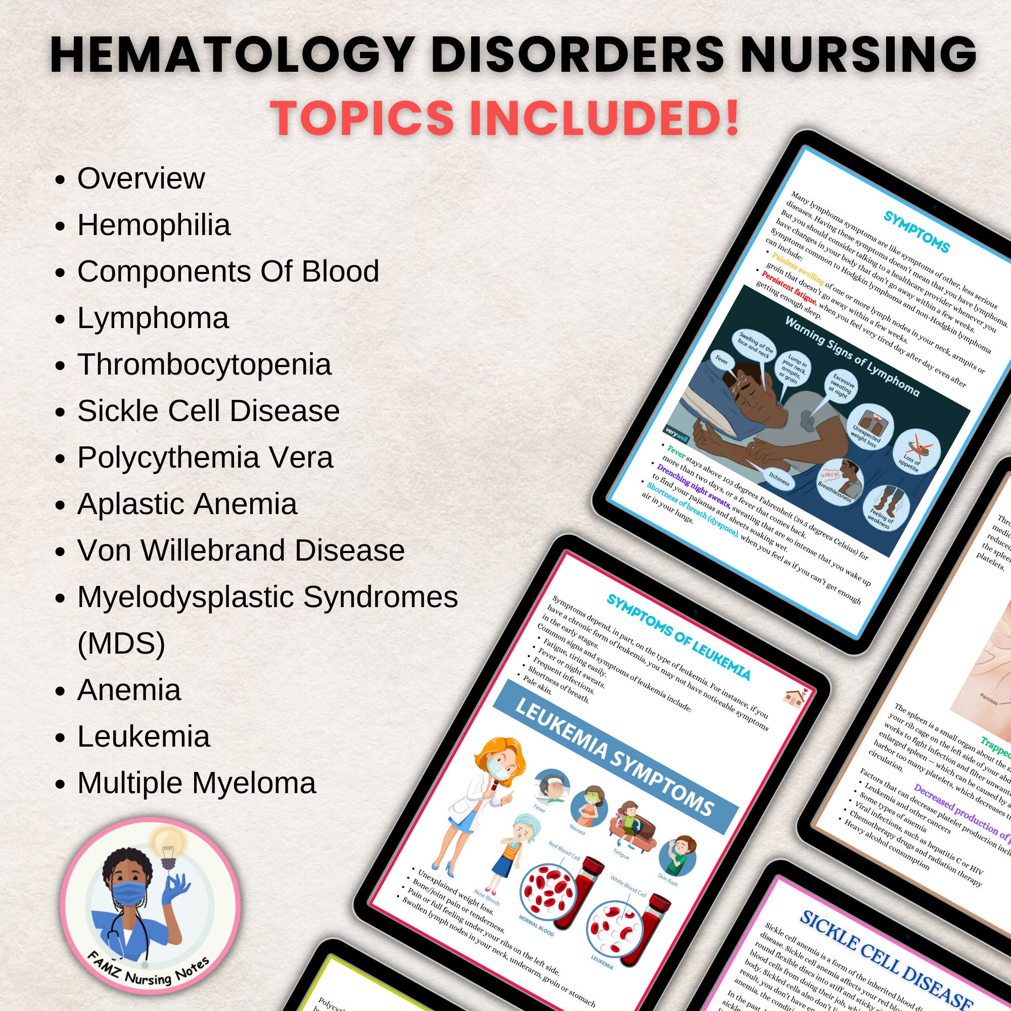 Hematology Disorders Notes | Hematology Disorders Nursing Study Guides ...