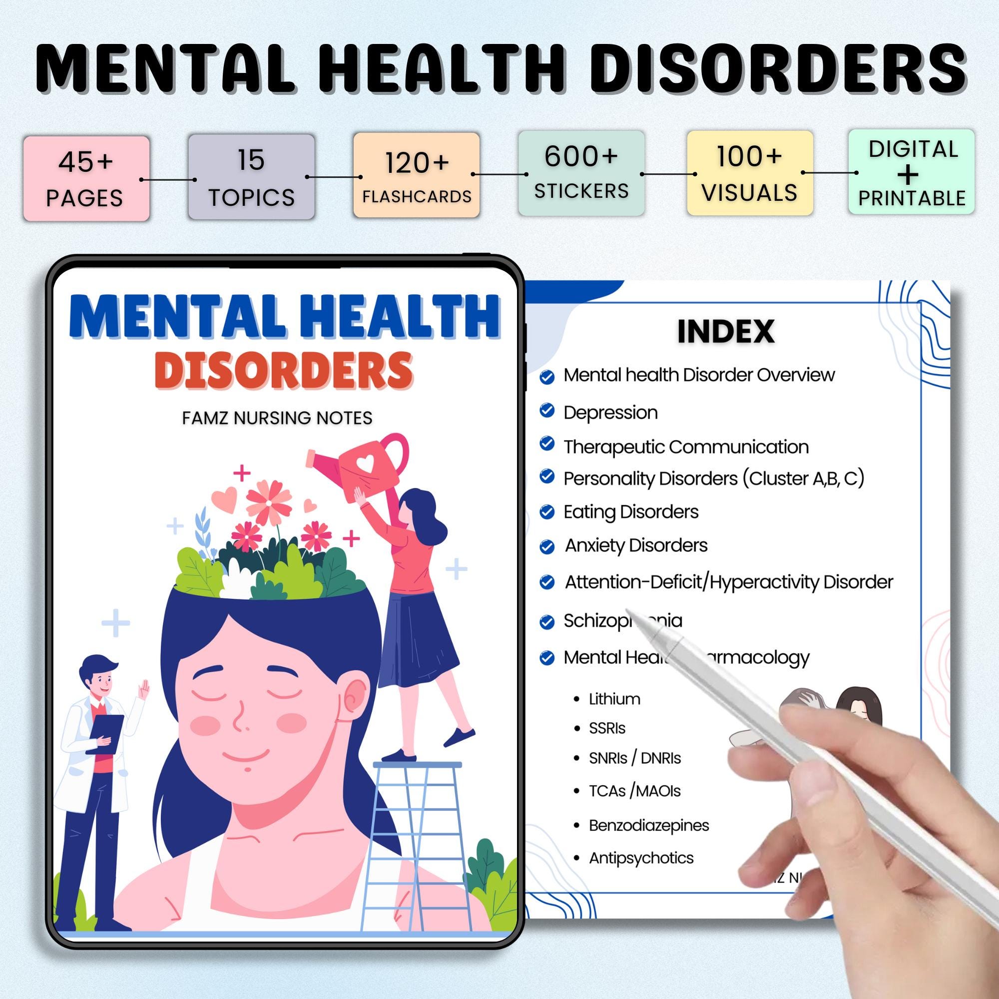 Mental Health Disorders Bundle | Mental Health Nursing Notes | Nursing ...