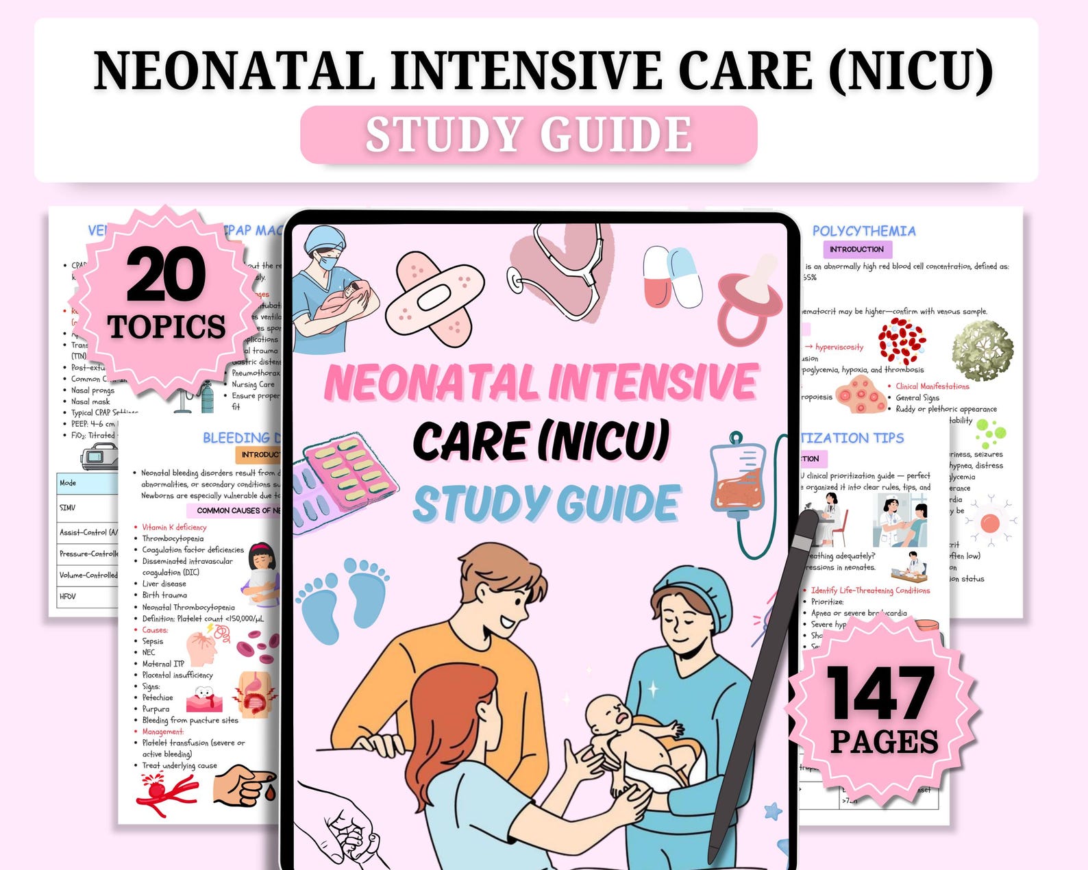 Neonatal Intensive Care Study Guide | NICU Nurse Notes | Neonatal Exam ...
