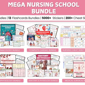 Mega Nursing School Bundle | Nursing Study Guide | Nursing Students | Instant Download PDF