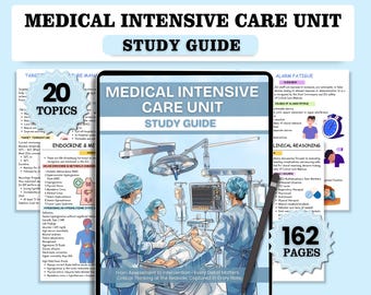 Medical Intensive Care Unit Study Guide | MICU Nursing Notes | ICU Study Guide | Critical Care Nurse | PDF