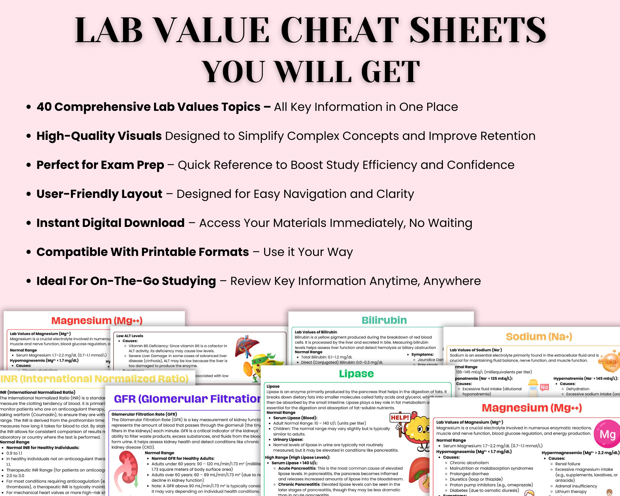 Complete Nursing Lab Values Cheat Sheet | Lab Values Nursing Study ...