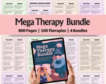 800 Pages Mega Therapy Bundle | CBT DBT Therapy Interventions | Therapy Counseling Notes | Treatment Planning