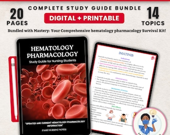 Hematology Nursing Pharmacology Bundle | Nursing Notes | Nursing Study Guide | Pharmacology Nursing | Nursing Student | Hyperlinked PDF