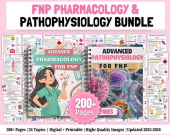 FNP Pharmacology & Pathophysiology Bundle | Advanced Pharmacology | Nurse Practitioner Study Guide | Nursing Notes | PDF