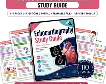 Echocardiography Study Guide | Cardiovascular Notes | Nursing Bundle | Cardiac Imaging & NCLEX Review