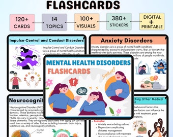120+ Mental Health Nursing Flashcards | Mental Health Notes | Nursing Notes | Psychiatric Nursing | FAMZ Nursing Notes | Digital & Printable