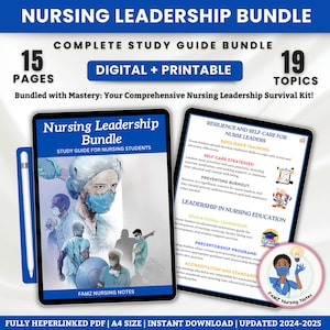 Nursing Leadership Bundle, Nurse Management, Nursing Notes, Nursing School, Nursing Guide, Digital Download