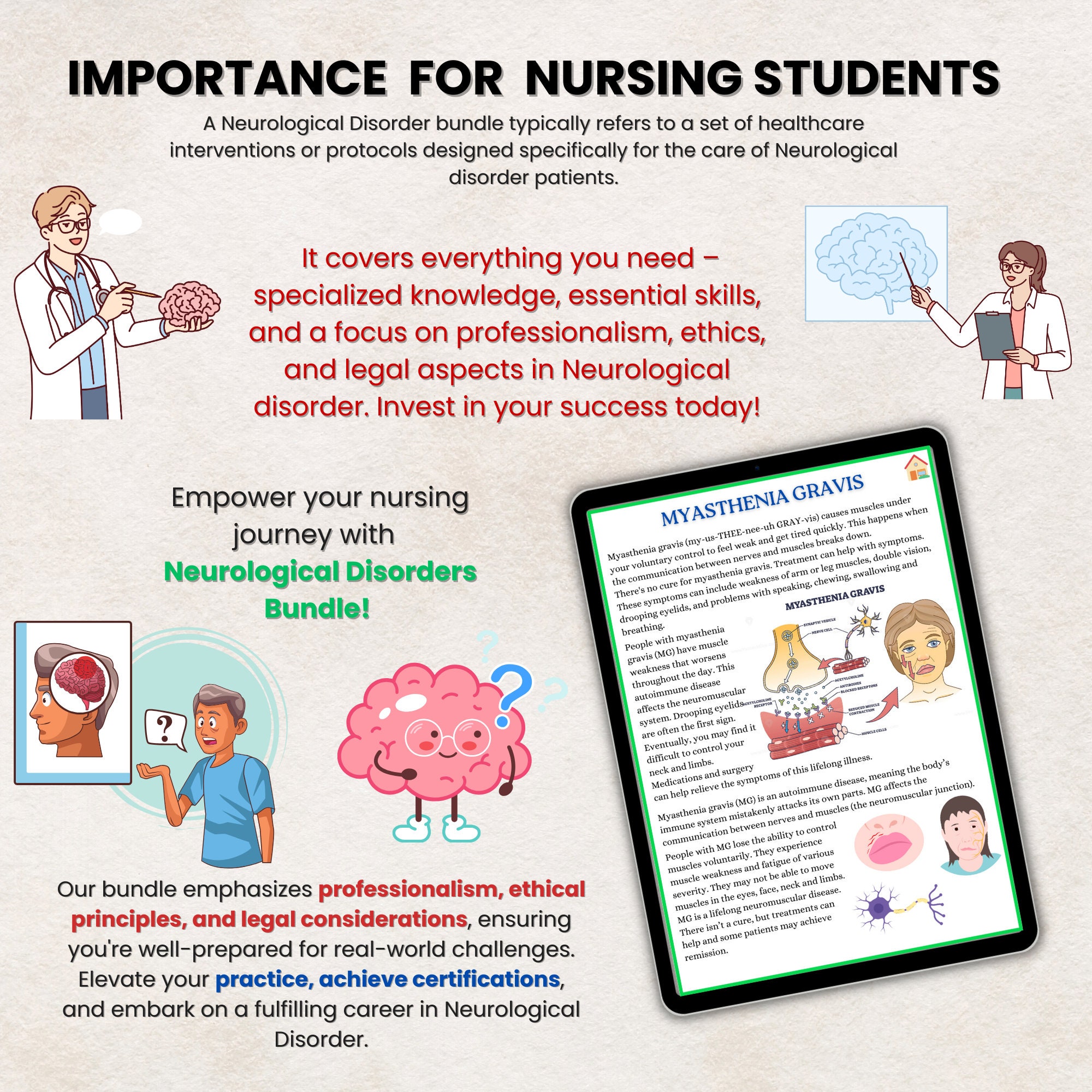 Neuro Study Guide Bundle | Neurological System Disorders | Neurological ...