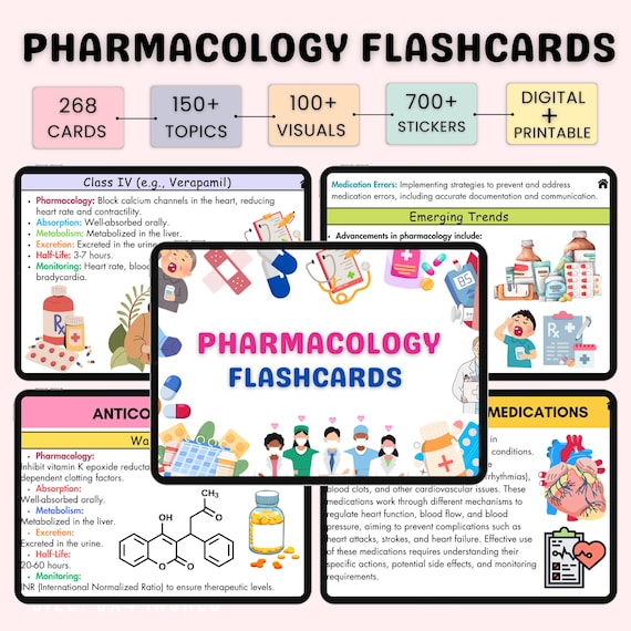 250+ Pharmacology Flashcards | Pharmacology Nursing | Pharmacology Notes | Nursing Notes | Digital + Printable | FAMZ Nursing Notes