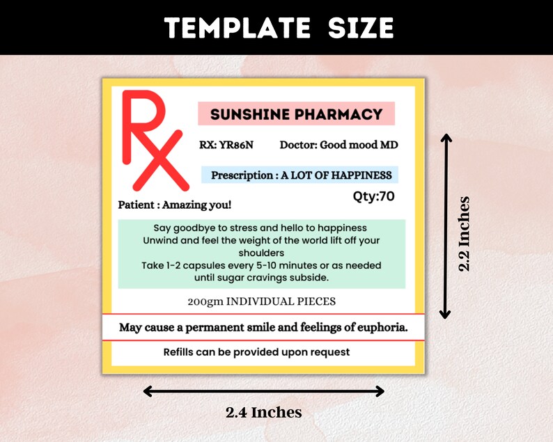 Editable Chill Pill Bottle Labels Template Prescription Etsy