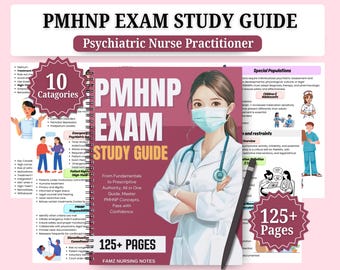 Psychiatric Nurse Practitioner (PMHNP) Exam Study Guide | Psychiatric Nursing | Psychopharmacology | Digital + Printable PDF