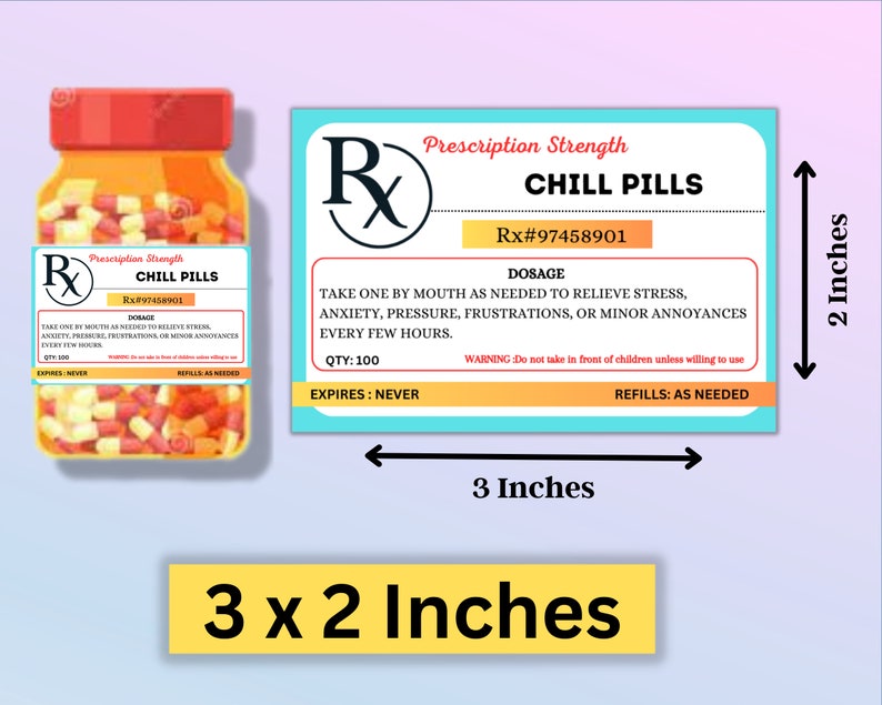 Editable Pill Bottle Label Prescription Label Nurse Party Etsy