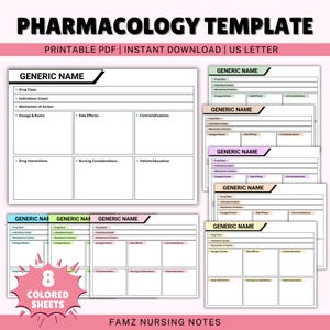 Pharmacology Template | Nursing Pharmacology | Drug Card Template | Nursing Study Guide | PDF