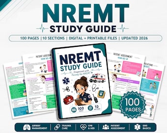 NREMT Study Guide | EMT Exam Prep Notes | Emergency Medical Technician Review | Digital Printable PDF
