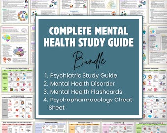 Complete Mental Health Study Guide Bundle | Psychiatric Nursing | Psychopharmacology Cheat Sheet | Mental Health Nursing Notes | PDF