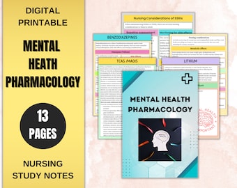 Mental Health Pharmacology Study Guide | NCLEX Pharmacology | Nursing Notes | Psychiatric Mental Health Nursing | Lithium -Antipsychotics